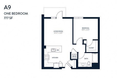 One Bedroom A9 777 SF - Resa Long Beach
